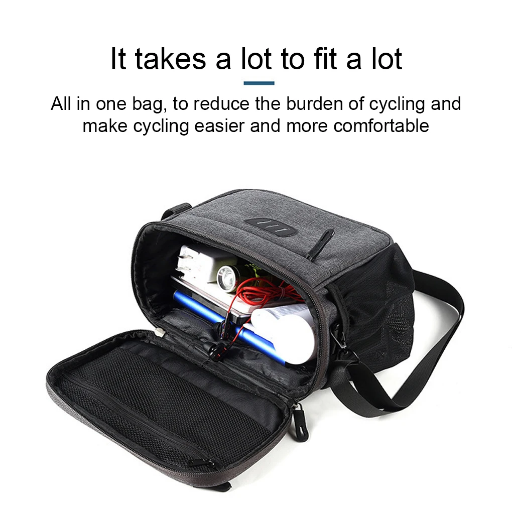 

Mountain Bike Zipper Closure Front Bag Road Bicycles Keys Tools Storage Pouch Large Capacity Nylon Organizer Cycling
