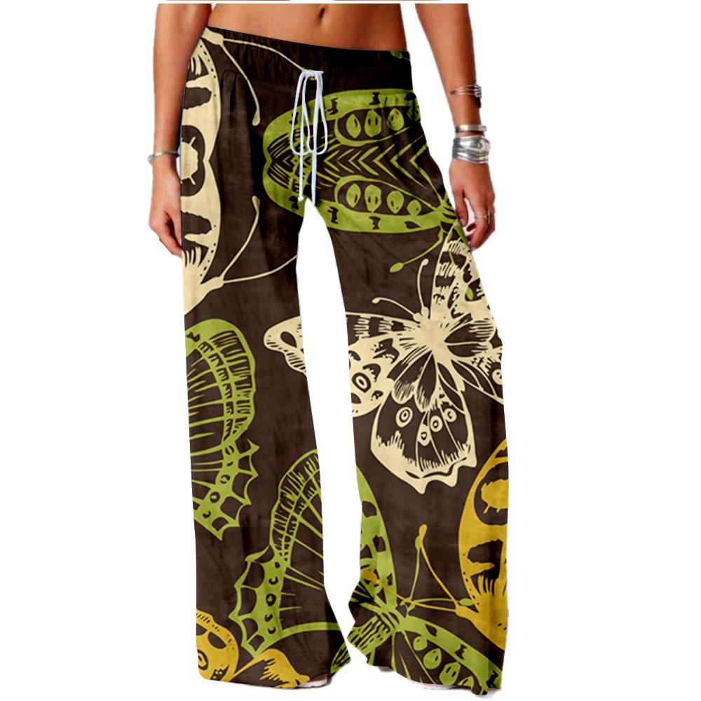 

Women Bottoms Insect Print Sweatpants Wide Leg Pants Trousers High Waist Women New Fashion Casual Female Trousers Streetwear