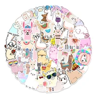 50pcs cute alpaca anime graffiti stickers dictionary diary luggage laptop pvc waterproof stickers