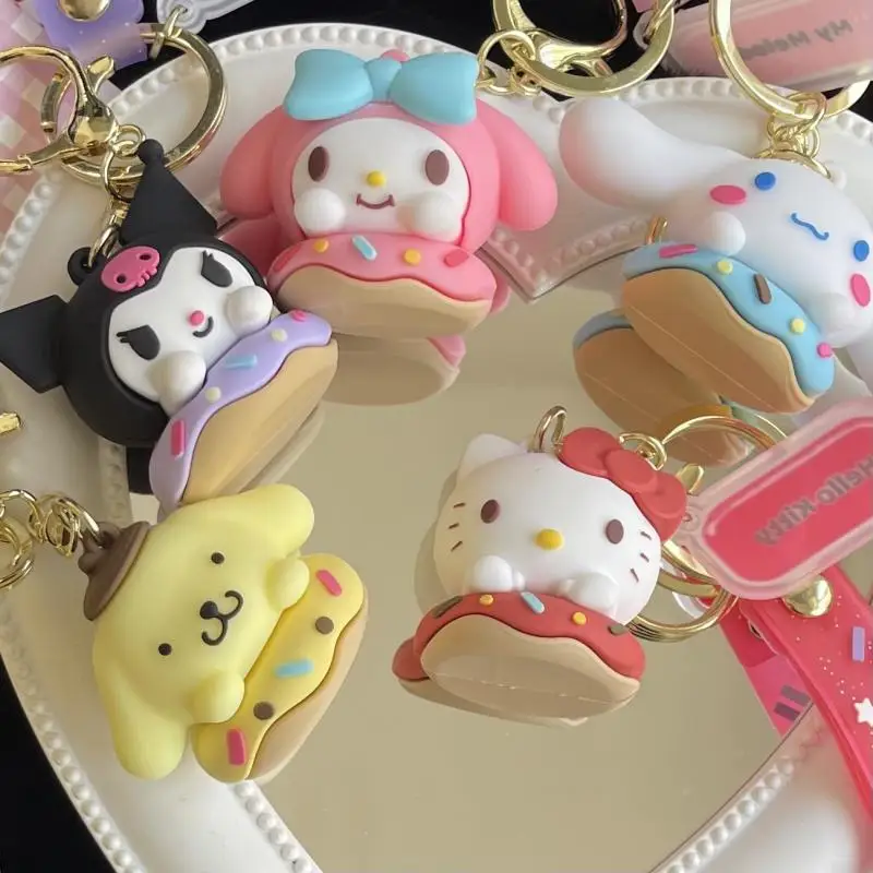 

Cartoon Sanrio Cinnamoroll Kuromi Key Chain Bag Pendant Car Key Ring Mobile Phone Bag Hanging Accessories Children Couple Gift
