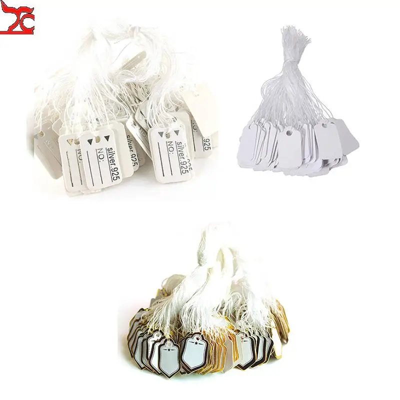 

Бирки для ювелирных изделий, бумажные ярлыки, «сделай сам», маленькие карты, золотой и серебряный ювелирный аксессуар, 100 шт. или 500 шт., оптовая продажа