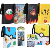 newest pikachu cards album book holder pok%c3%a9mon 4 grid 50 page game card book cartoon game collection children gifts toys hobbies