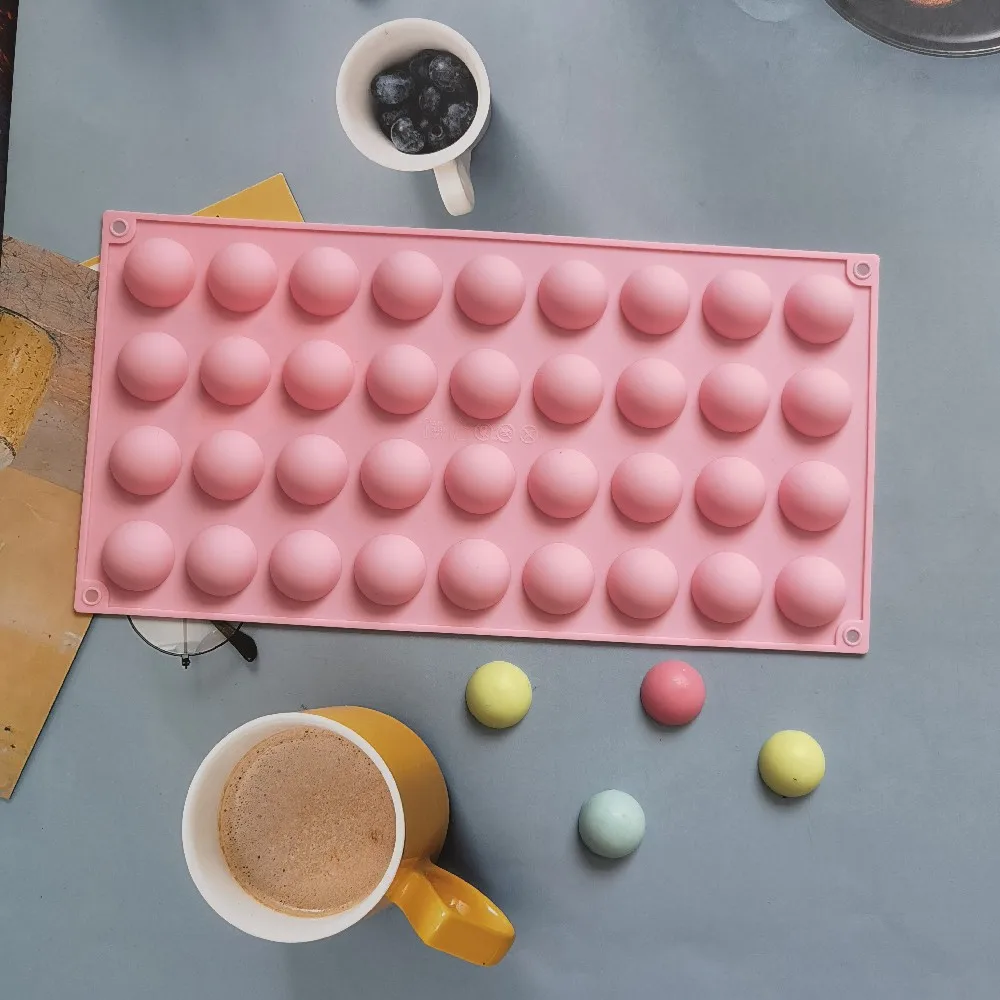 

35 Holes Silicone Small Semicircle Pudding Mold Hemisphere Silicone Chocolate Mould Jelly Dessert Cake Baking Decorative Tools