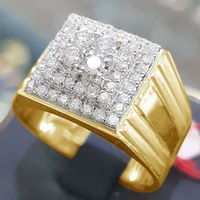 luxury gold plated opening ring micro paved white rhinestones rings for women ladies wedding party jewelry gift a4m932