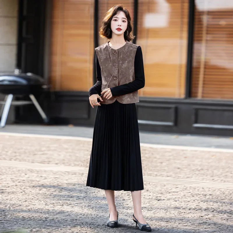 Элегантный твидовый комплект из двух предметов с юбкой Новое поступление модная