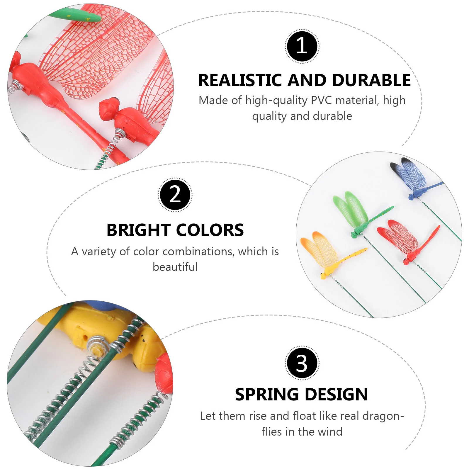 16 Pcs Butterfly Stick Artificiales Para Dragonfly Ornaments Simulation Props Artificial Pvc Decoration