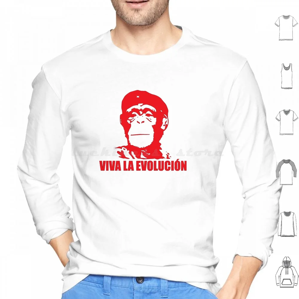 

Viva La Evolucion Monkey Evolutionary Hoodie cotton Long Sleeve Viva La Evolucion Viva La Revolution Monkey Evolution Fun