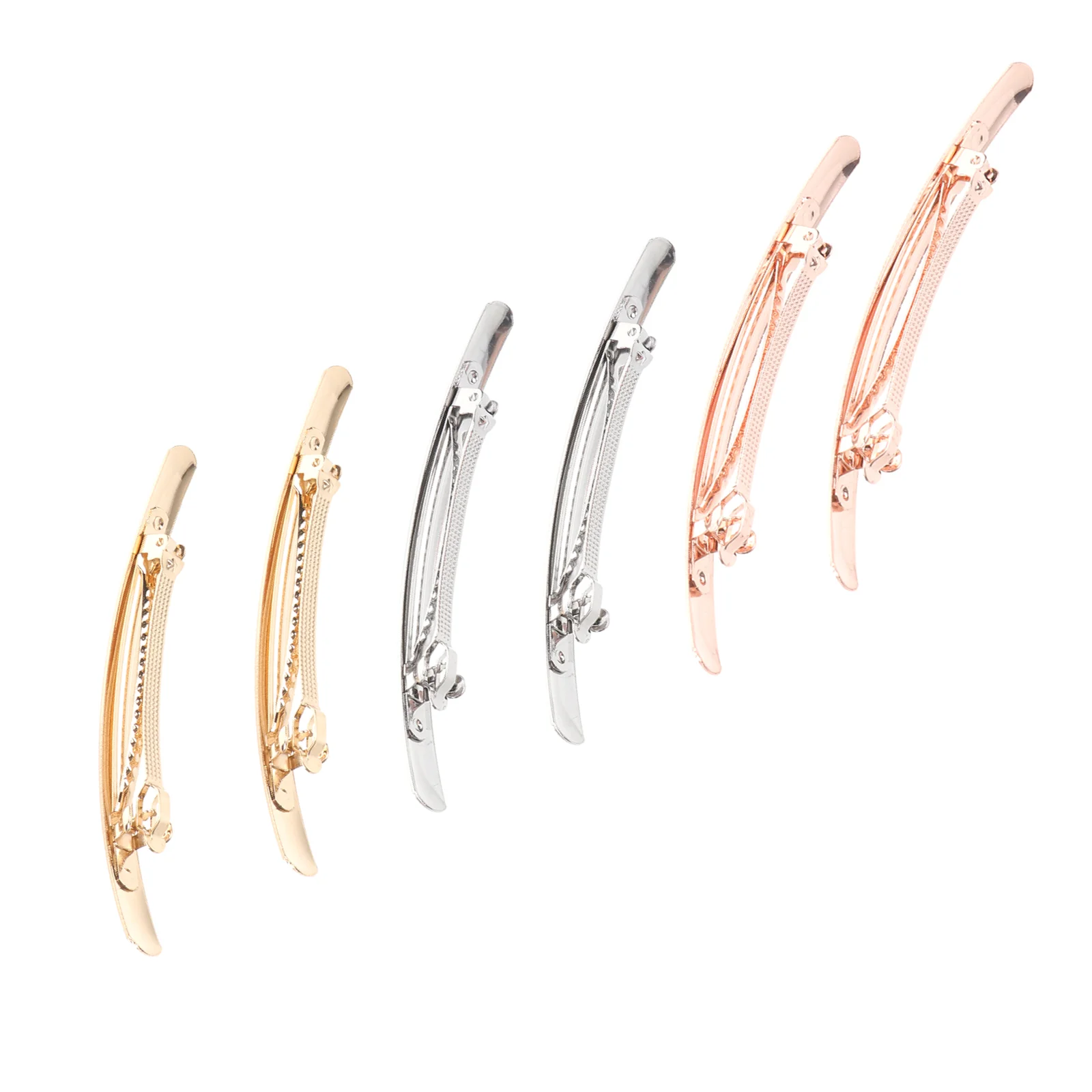 

6pcs Hair Clips Alloy Hair Accessories Spring Barrettes for Women French Spring Clips French Hair Barrettes