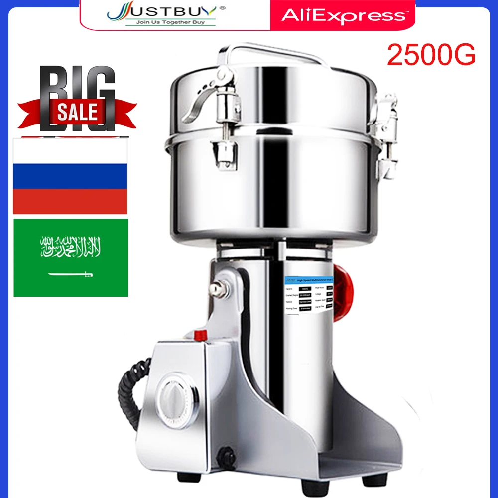 Big Discount 2500G 1000G 800G  Herb Coffee Machine Grinder Grain Spices Mill Medicine Wheat Dry Food Mixer Chopper