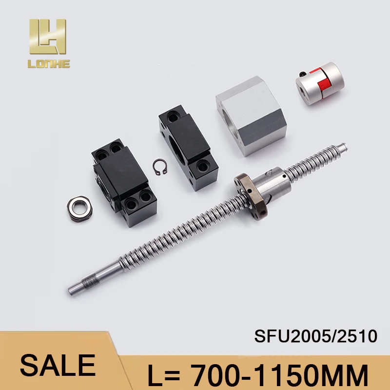 

Ball Screw SFU2005 SFU2010 Set L: 700-1150MM C7 Ballscrew SFU 2005 2010 Metal/Plastic Insert Ball Nut Support Bearing BK15 BF15