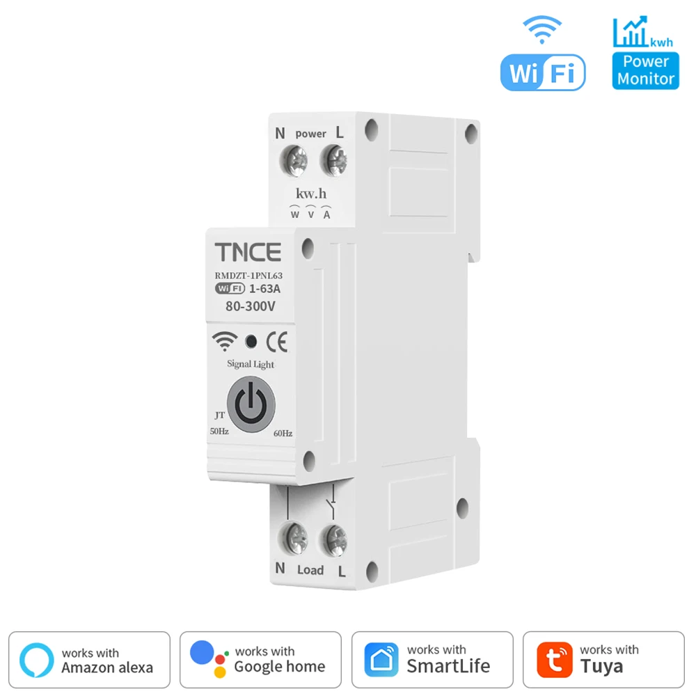 

Умный автоматический выключатель TNCE Tuya 1-63A