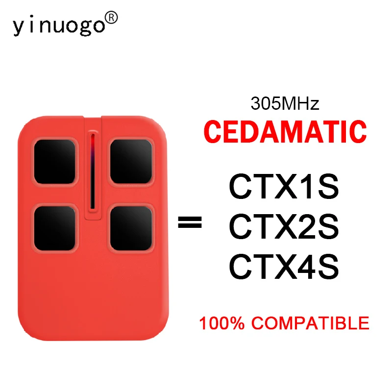 

Compatible with CEDAMATIC CTX1S CTX2S CTX4S Remote Control Garage Door Opener Replacement 305MHz 4 Channels Wireless Transmitter