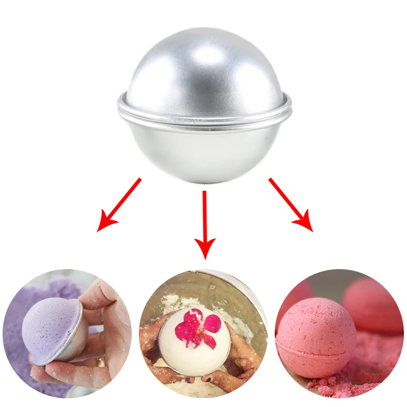 2 шт. Круглые формы из алюминиевого сплава для мыла и бомб для ванны DIY, формы для солевых шариков, ручной работы, подарки для творчества, металлические полусферические формы 3 размера.
