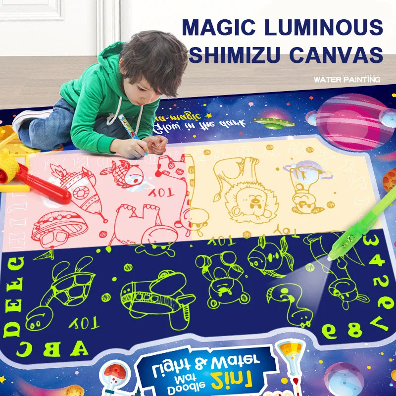 

Kids funny Toys Magic Glow-in-the-dark Water Canvas Colorful Graffiti Blanket Children's Painting Writing Early Education Gifts