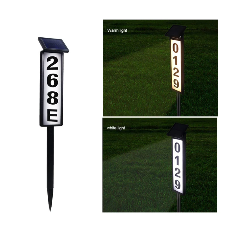 

Solar Light LED House Number Plate Lamp Address Indication Number Plate Solar Power Lamps Apartment Porch Sign Doorplate Lamps