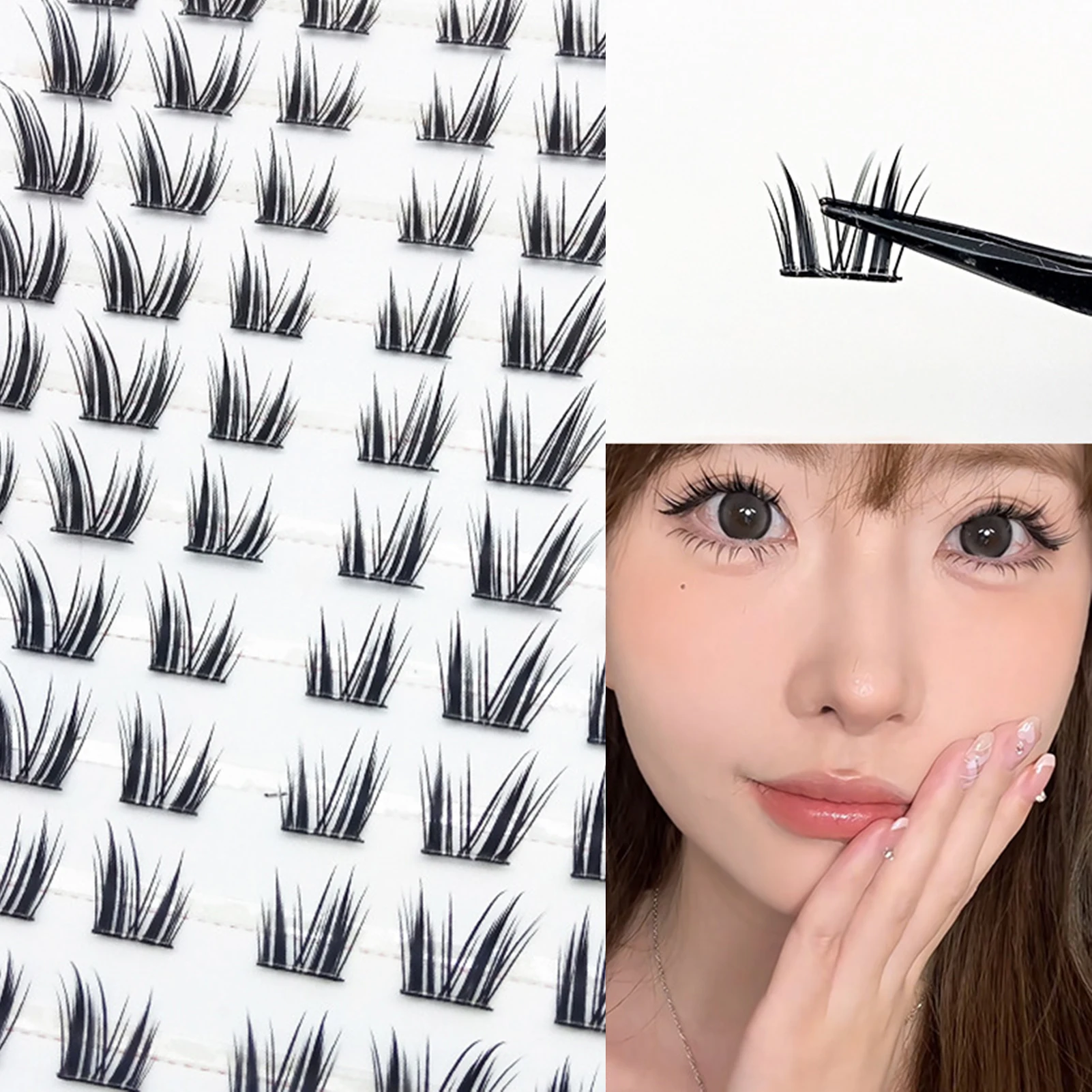 10 рядов без клея нижние ресницы сделай сам самоклеящиеся наращивание ресниц