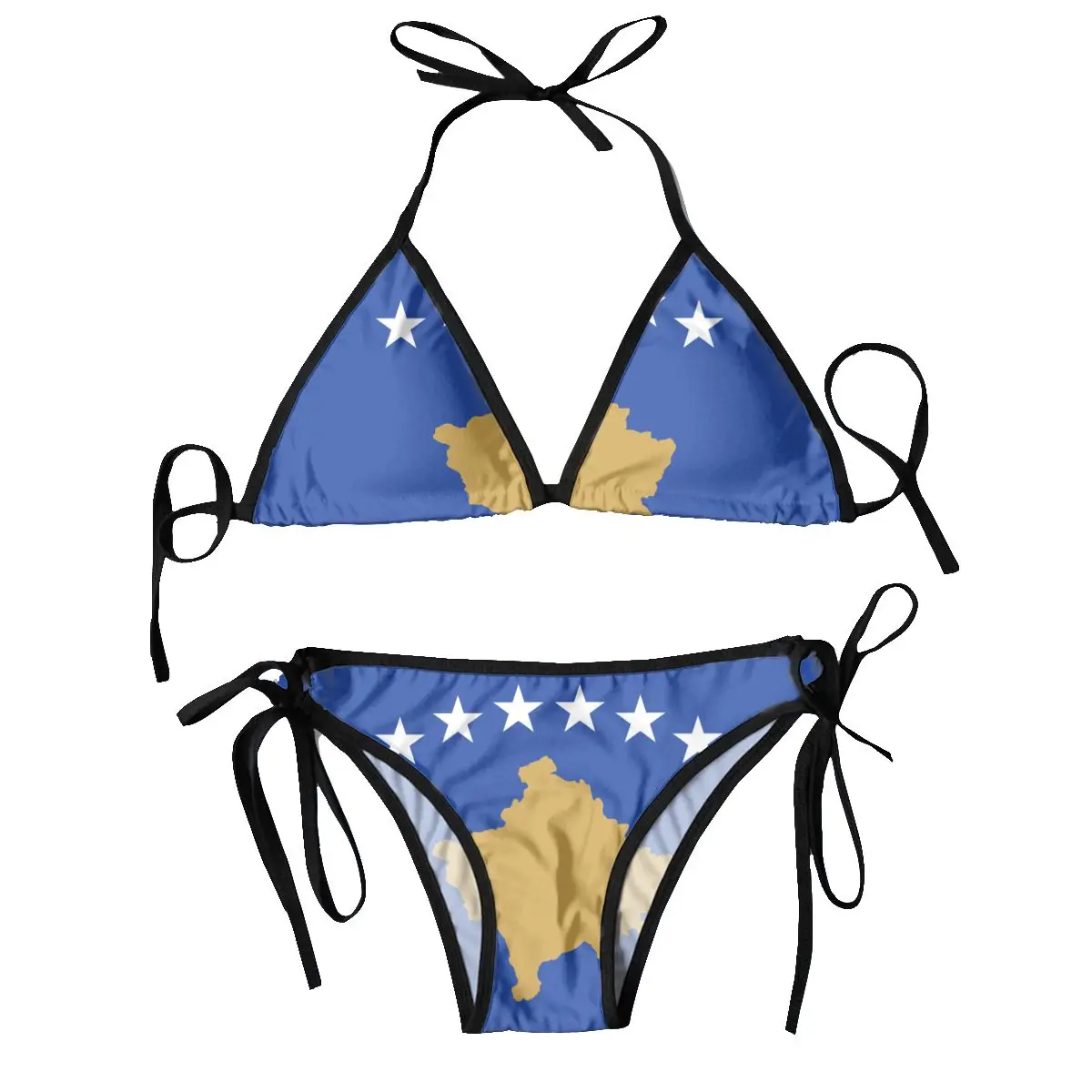 

Sexy Bikini 2022 Women Swimsuit Flag Of Kosovo Bikini Set Swimwear Bathing Suit