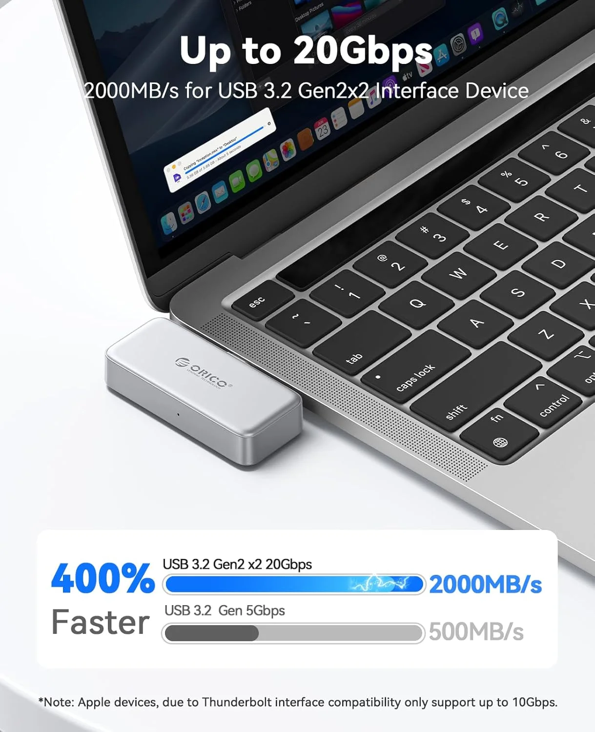Фото ORICO FlashPod 1 ТБ MINI Магнитный портативный SSD-накопитель с прямым разъемом для iPhone 15 16 серий, планшетов, ноутбуков №3