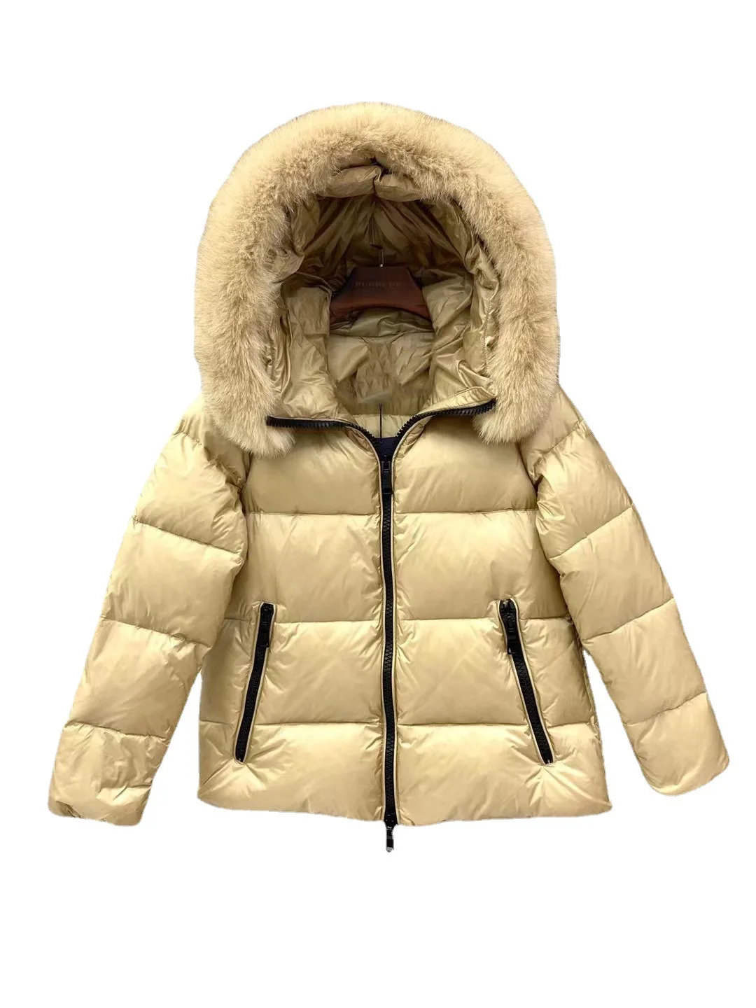 Short Hooded Down Jacket Women Winter 2022 Women's Luxury Warm Oversize Coat Female Fox Fur Collar White Duck Down Parkas enlarge