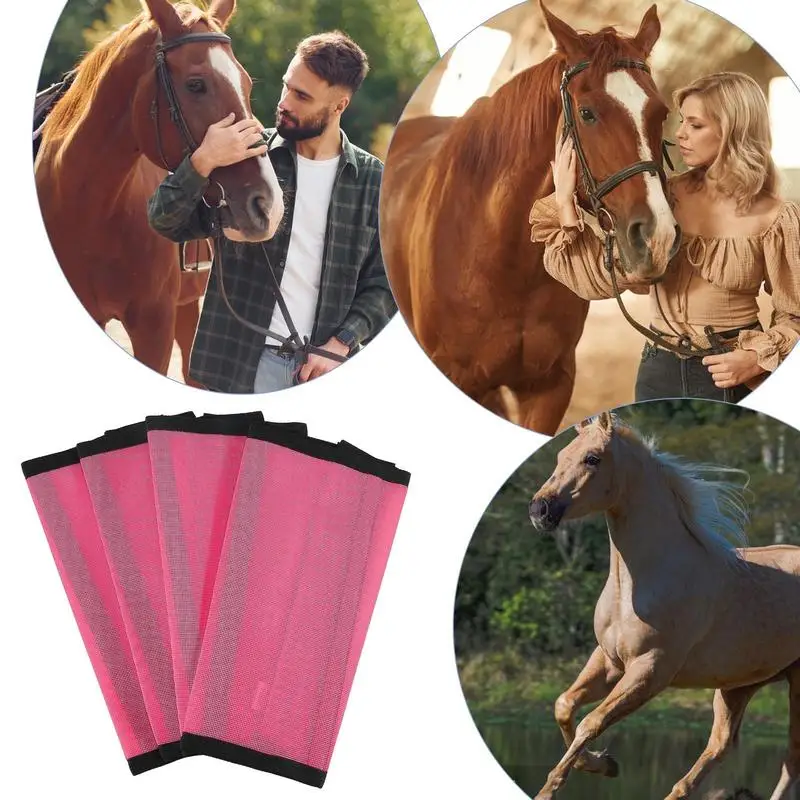 Лошадиные леггинсы 4 шт. многоразовые ботинки для лошадей дышащие сетчатые