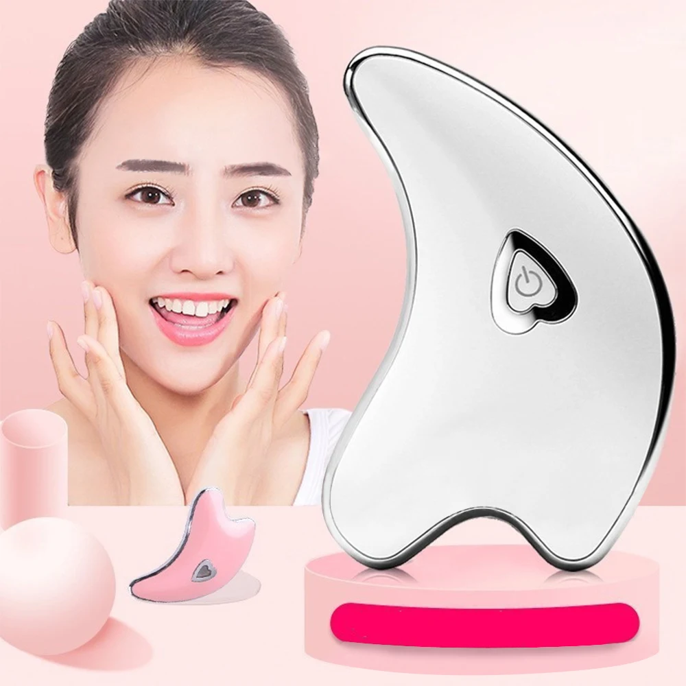 

Electric Guasha Vibration Massager Face Neck Scraping Tool Facial Lifting Scraper Double Chin Removal Face Slimming V-Line Care