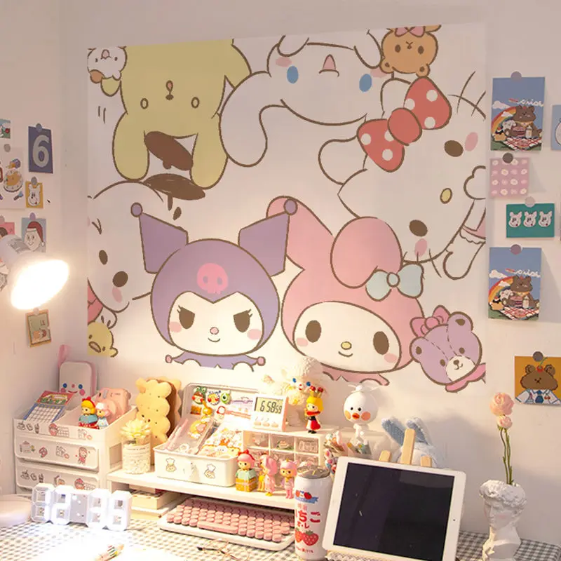 Sanrio мультфильм плакат настенные наклейки спальня девушка комната декор Mymelody Kuromi