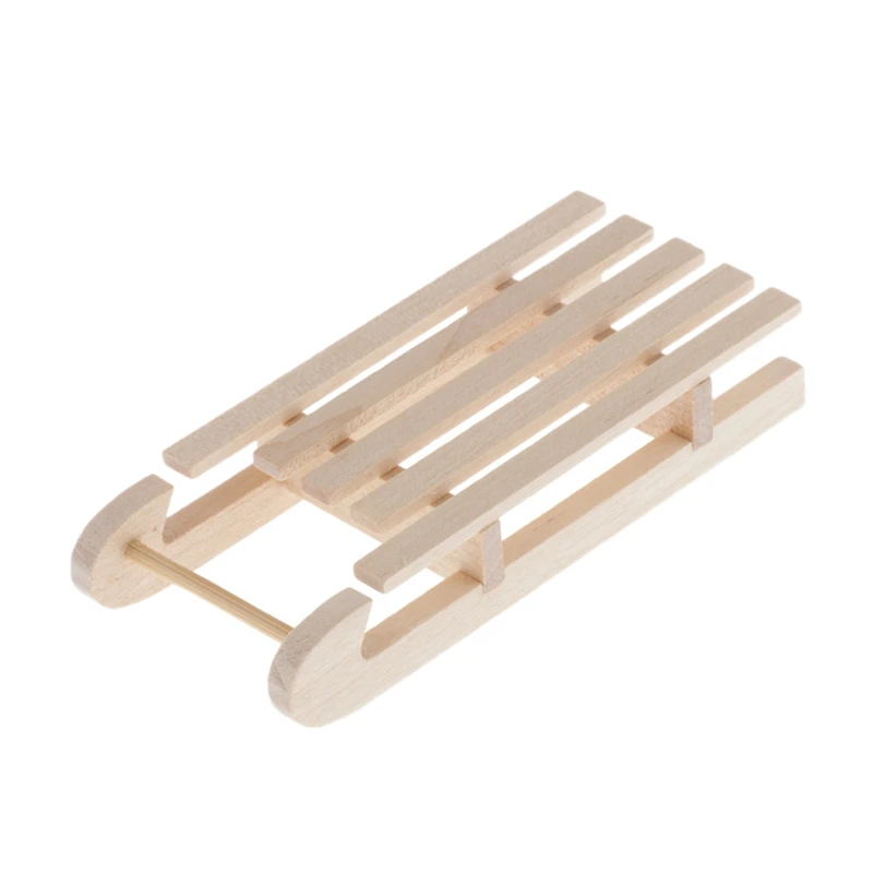 

Деревянные сани Diy креативный Кукольный дом Рождественская сцена модель сани 1:12 аксессуары для украшения кукольного дома