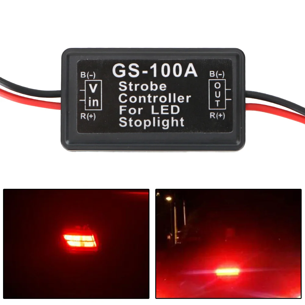 

LEEPEE Car LED High Position 12V~24V Smart Brake New GS-100A Brake Light Controller Taillight Flashing Controller