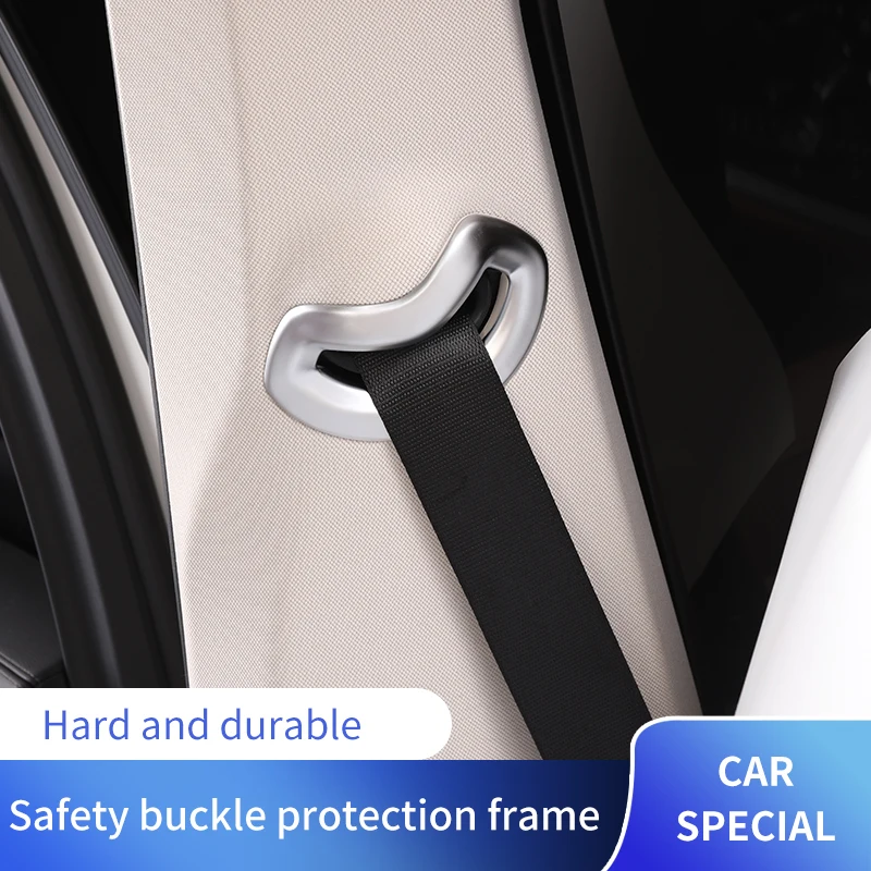 

Silver Car Styling Seat Safety Belt Cover Trim Protective 2Pcs for BMW 2018-in X3 G01 G08 2019-in X5 G05 Chrome car products