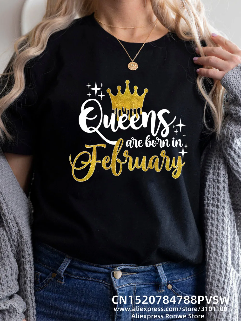 Фото Футболка для девочек на день рождения, с надписью «Queen» №4