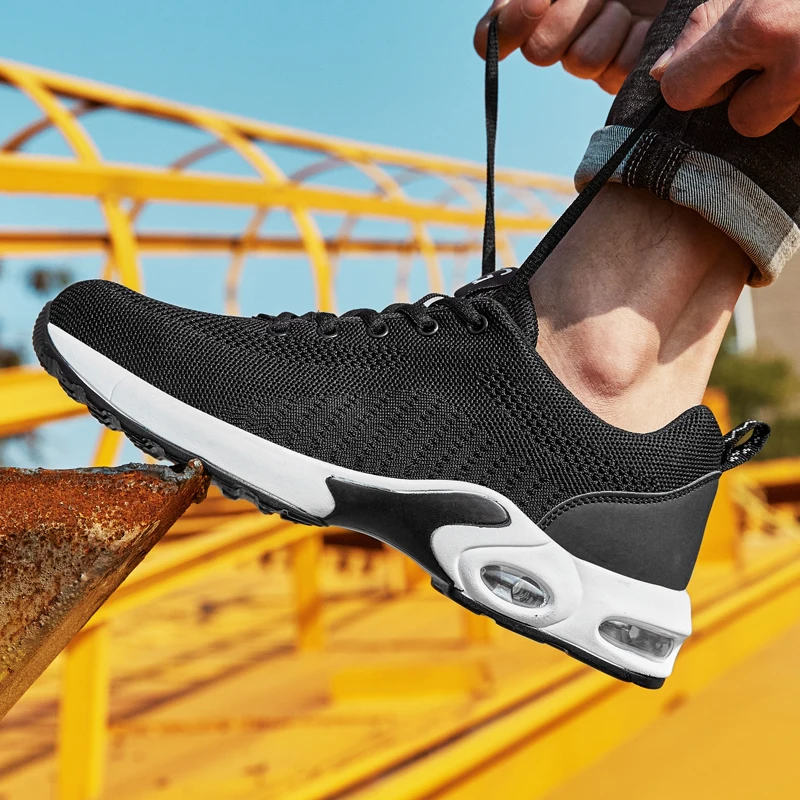 Breathable Men Women Work Safety Shoes Anti-Smashing Steel Toe Puncture Proof Construction Lightweight Sneaker Sport Hiking Shoe