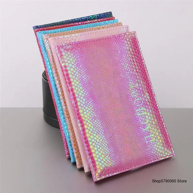 

Shiny Pu Leather Passport Cover for Women Travel Card Ticket Passport Holder Case Cute English Word Covers for Passport