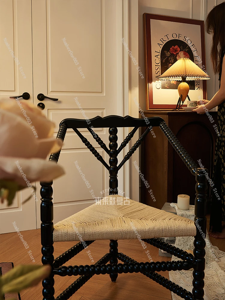 Французский Ретро-стул из массива дерева дизайнерский винтажный стул для отдыха