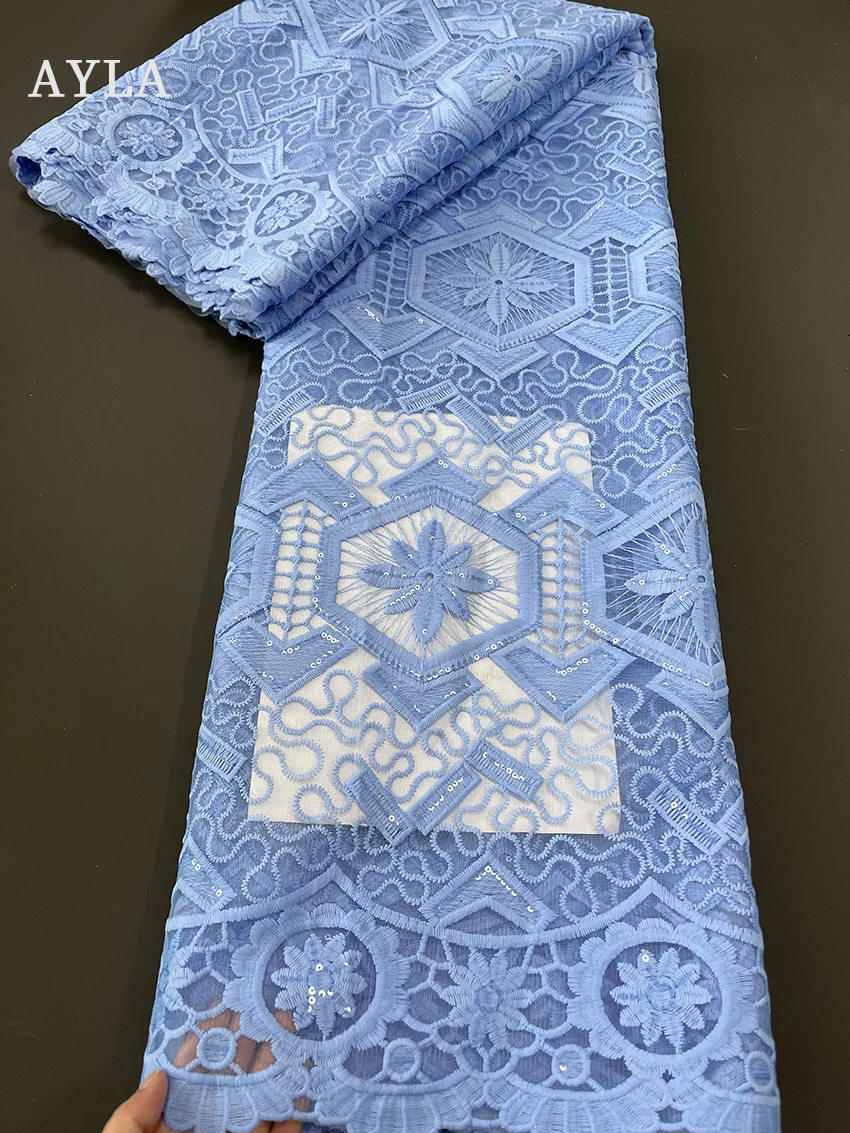 

Luxury African Sequin Lace 2022 French Net Sequence Fabrics Swiss Voile Latest Nigerian Fabric Material for Clothes High Quality