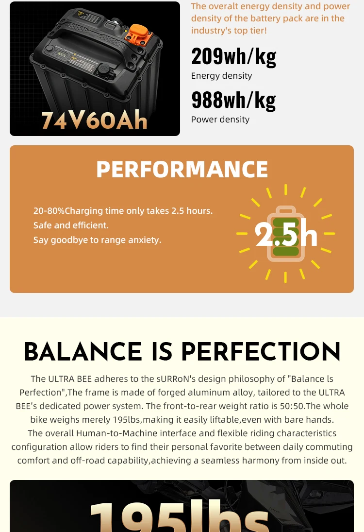 Электрический внедорожный велосипед Surron Ultra Bee 2025 с регенерирующим торможением Sur
