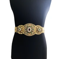 plus size moroccan pakistan wedding belts full rhinestone adjustable chain turkish bridal accessories gold plated waist band