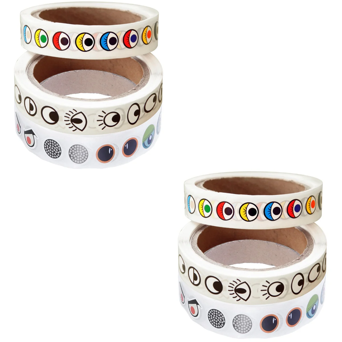 

6 pcs Colorful Eye Adhesive Roll Paper Sticker Diy Cartoon Lables Decals for Kids
