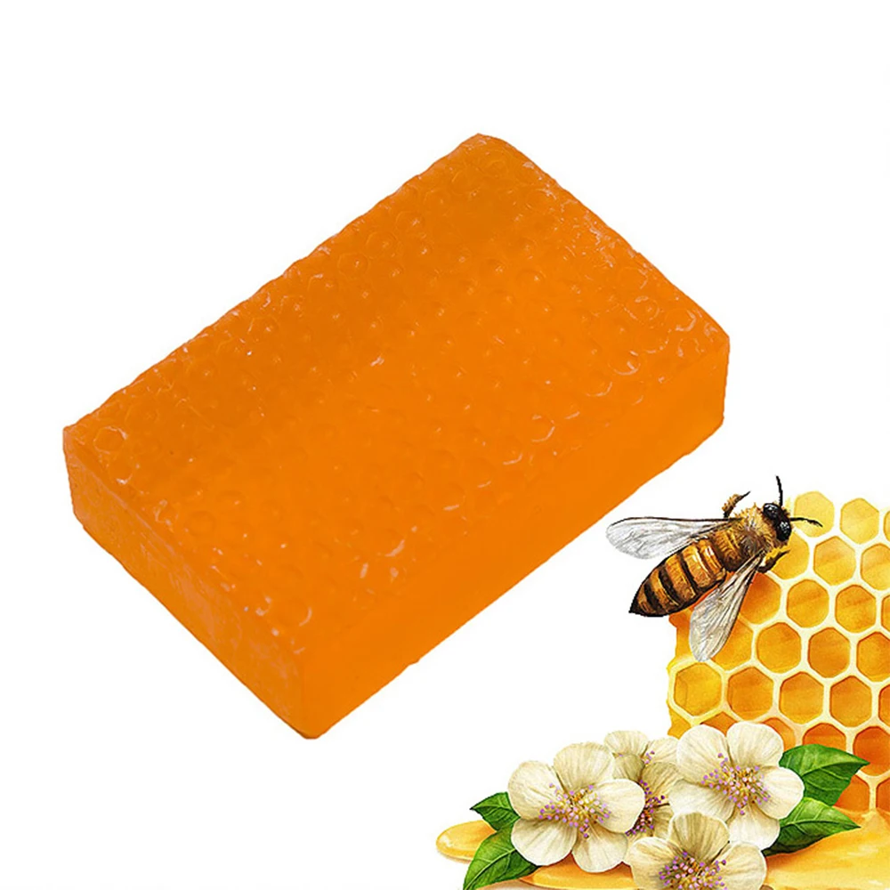 

1Pcs 100g Natural Honey Soap Handmade Whitening Soap Bath Body Skin Reduce Acne Control Oil Care Deep Cleaning Pores Soap