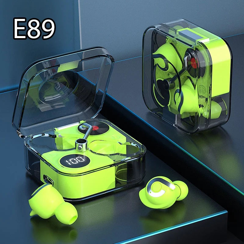 E89 Wireless Bluetooth Headset With LED Earbuds Retro Record Player Earphone Creative Headphone For IPhone Xiaomi Huawei Samsung