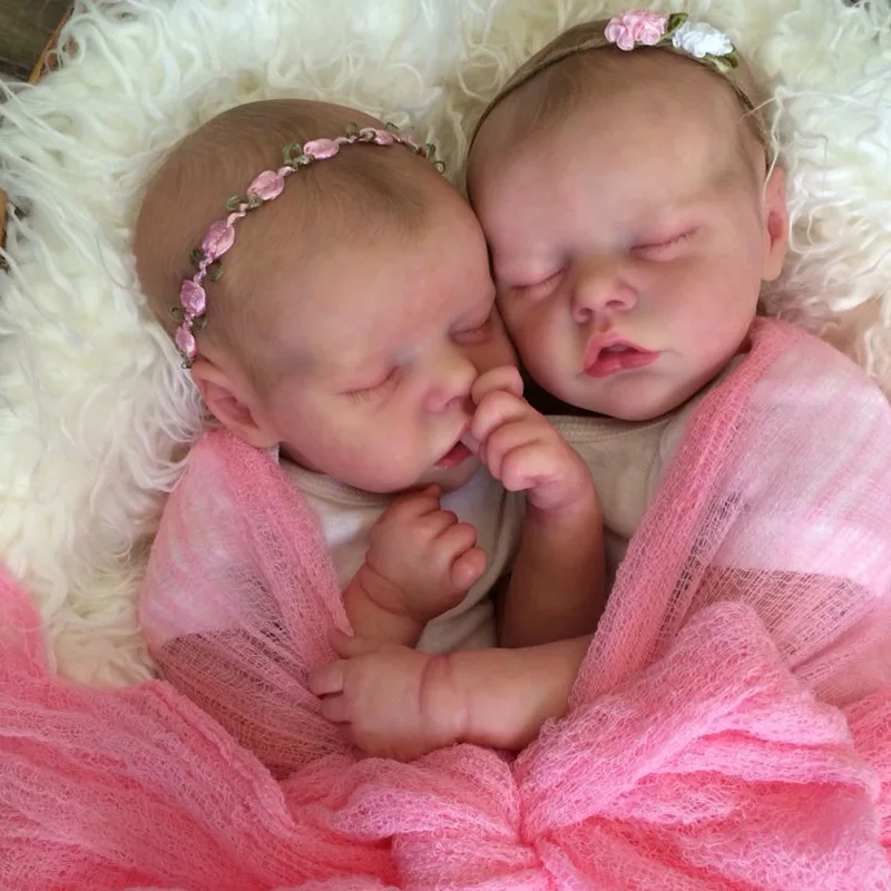 

Fashion 18 Inch Reborn Baby Doll Twins Simulation Rebirth Doll Silicone Baby Doll Bebe Reborn Silicone