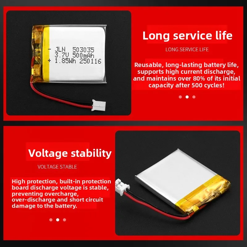 Фото 503035 3,7 В 500 мАч полимерная литиевая аккумуляторная батарея для DIY Power Bank Bluetooth-динамик солнечный свет светодиодная лампа игрушки игры №3