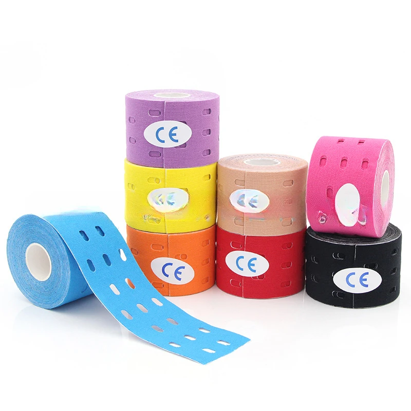 

5cm Perforated Kinesiology Elastic Adhesive Tape Cotton Muscle Protection Athletes Breathable Gym Sports Glue Knee Protector