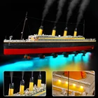 Набор со светодиодсветильник кой Титаник для коллекционных кирпичей 10294 года, набор для подсветки с имитацией дыма (модель в комплект не входит)