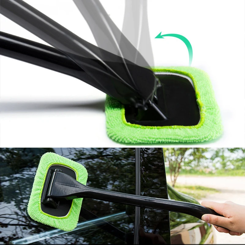 

Car Mop Cleaning Windows Windshield Long Handle Auto Window Dust Cleaner Brush Inside Wash Towel Interior Glass Clean Wash Cloth