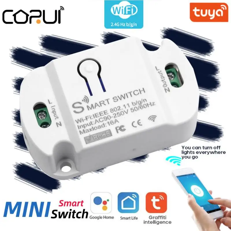 

Tuya 10A/16A Wifi Smart Switch Timer Wireless Switches Module Smart Home Automation Compatible Work With Tuya Alexa Google Home