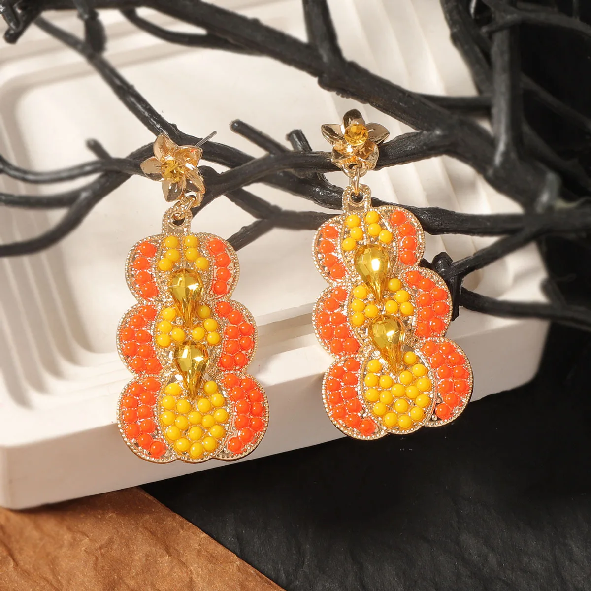 Vedawas Хэллоуин День благодарения бисерные в стиле бохо Тыква из страз