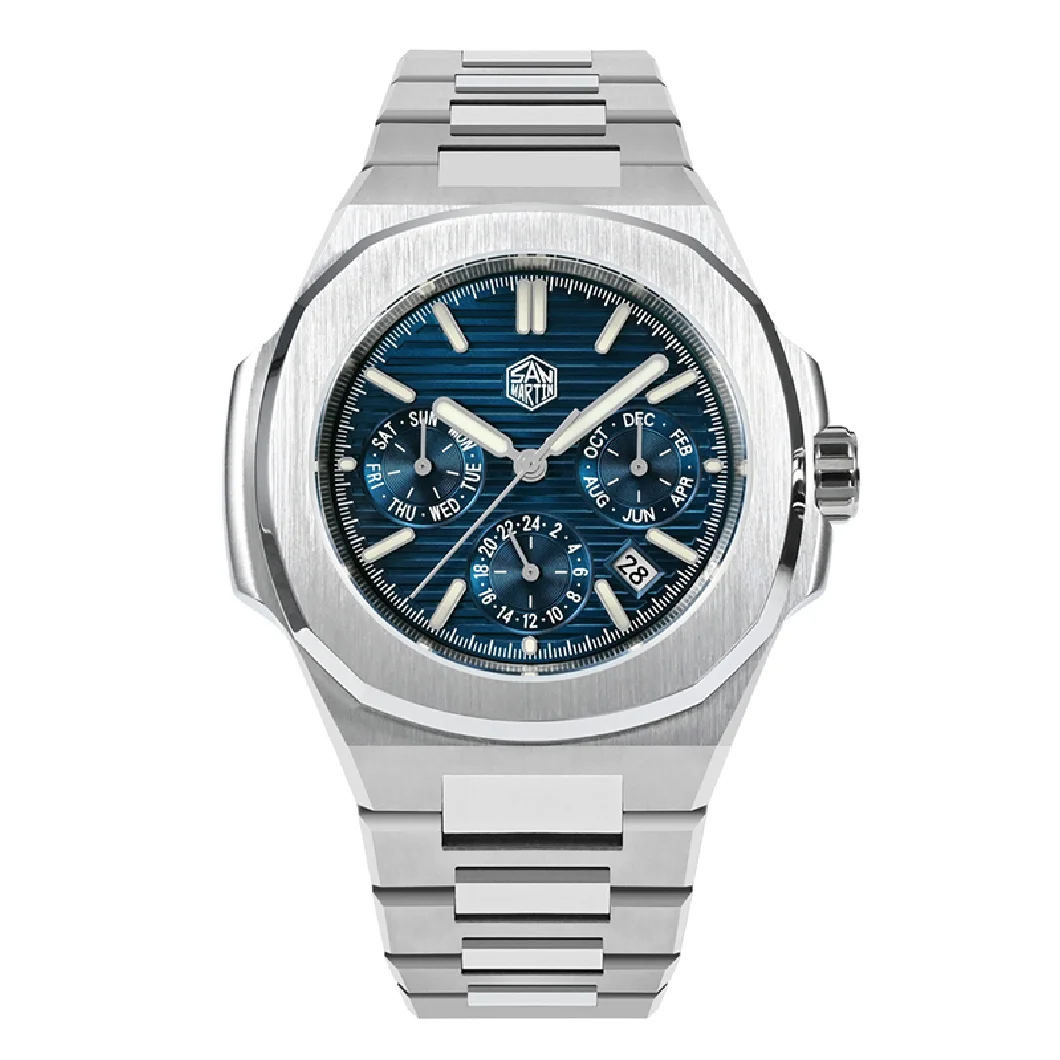 

San Martin Mens Luxury Watches 43mm Automatic Mechanical Wristwatch Square BGW-9 Luminous 100M Waterproof Sapphire Miyota 9120