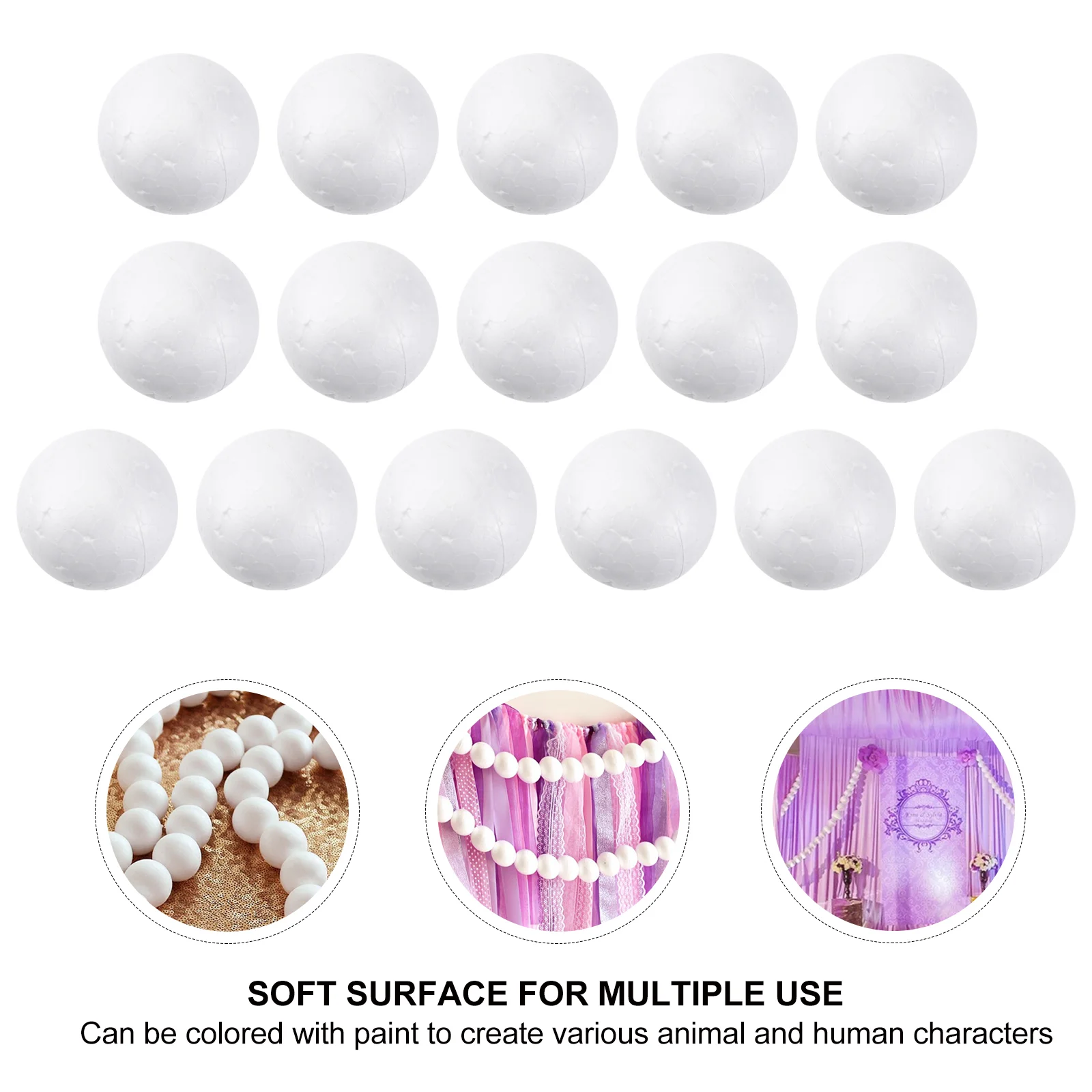 15 шт. твердые пенопластовые шары круглые из полистирола белые свадебные