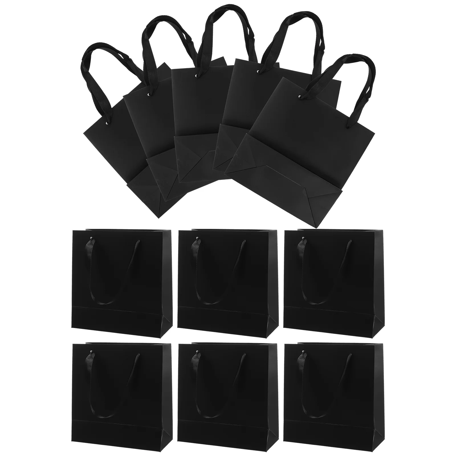 

10 Pcs Tote Bags Gift Black Paper Candy Birthday Party Favor Handles Goodie Container