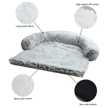 Abnehmbare Plüsch Pet Hund Bett Sofa für Große Hunde Haus Matte Zwinger Winter Warme Katze Bett Pad Waschbar Hund Kissen decke Sofa Abdeckung 2